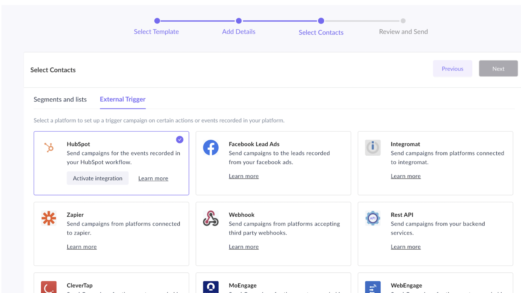Trigger emails in Mailmodo using HubSpot